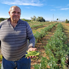 agricultor de habas tiernas